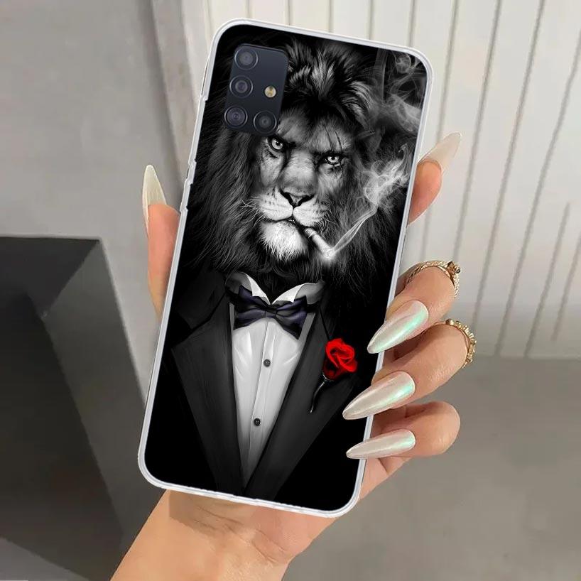 Man Suit Shirt Tie Phone Case for Samsung Galaxy A52 A32 A22 A12 A02S A50S A30S A10S Note 20 Ultra 10 Plus S10 A31 A20 A71 A72 G