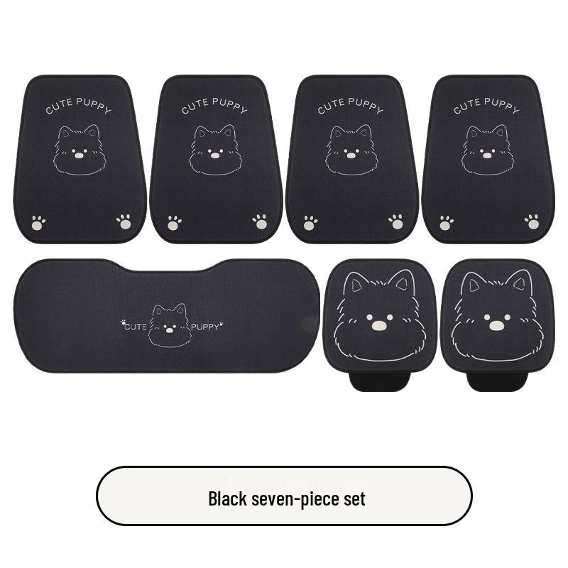 West Highlands Cute Cartoon Cotton Linen Car Seat Cushion for Women - Fits Toyota BZ3, RAV4, Corolla, and Ruifang