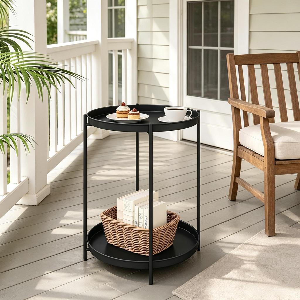 Chic Sofa Table, Storage Side Table, Stylish Sofa Table, Round Coffee Table, Nightstand, Plant Stand (only with sofa table)