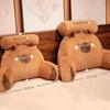 Plush Fur Brown Cartoon Seat Cushion Pillow Office Chairs Protect Waist Cushion Home Living Room Sofa Pillow Decoration