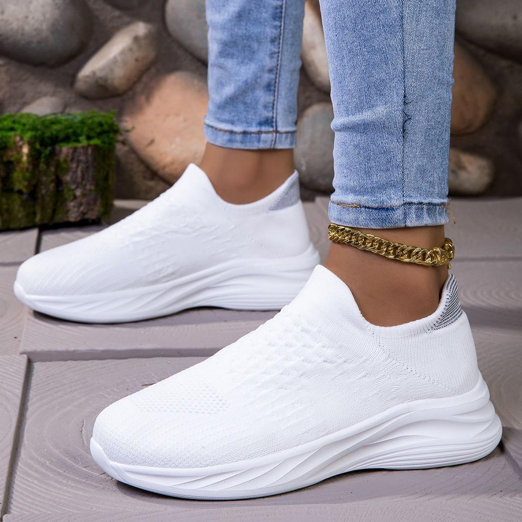 Men's Shoes Spring and Autumn 2025 New Mesh Breathable Thick-soled Sports Men's One-pedal Lightweight Soft-soled Black Socks Shoes