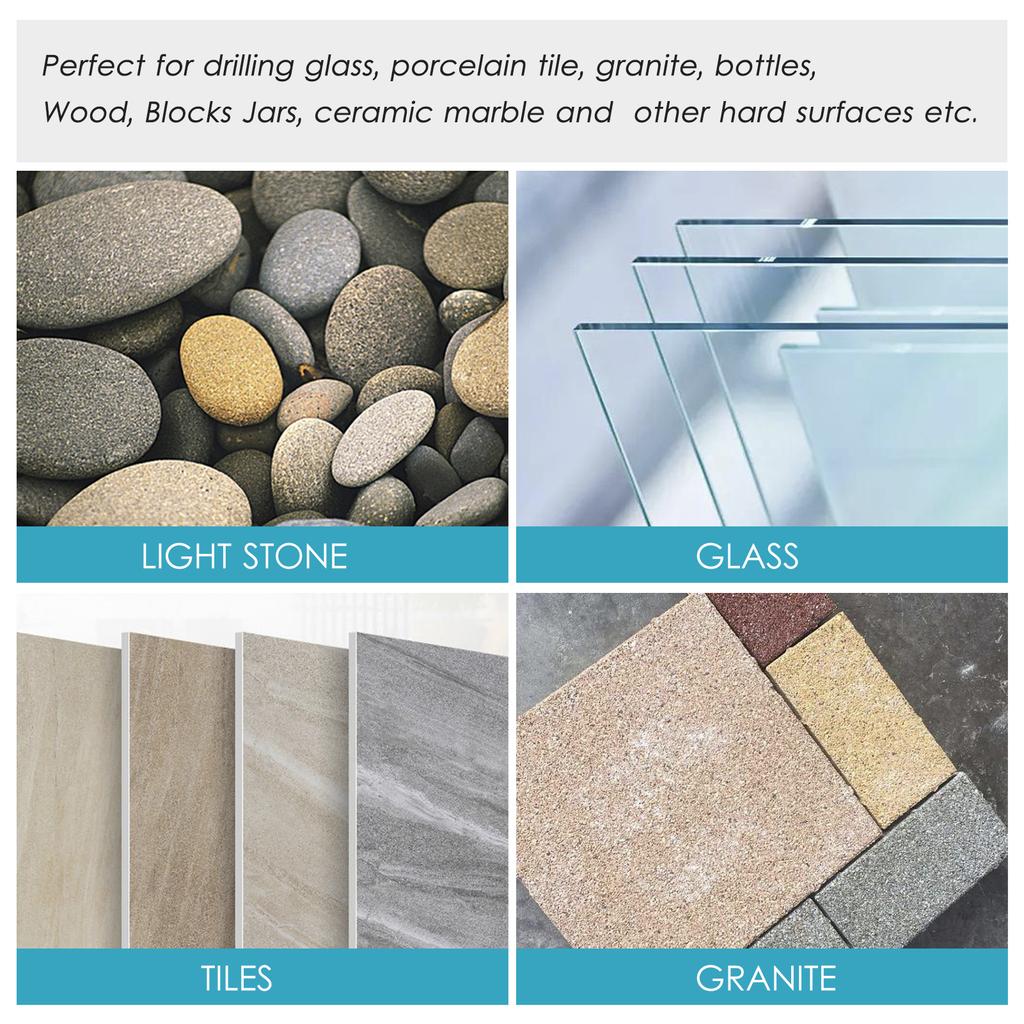 18 Stück Diamantbohrer für Keramik, Diamant Lochsäge Bohrer Set Kit 0,2in~2in