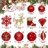 StarryLights Christmas tree bauble set, red and gold, 42x19x19 cm