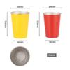 Stainless Steel Cups 350ml (5 Pack) Children Adult Stainless Steel Coffee Cups Stackable Durable Metal Drinking Glasses for Home Party Camping Outdoor