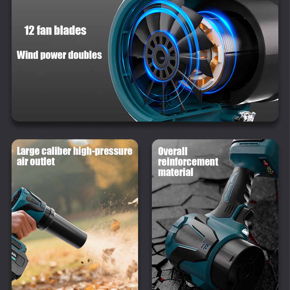 1000g thrust Blower Turbo Jet Fan Powerful Air Blower With 2 Nozzles Portable Electric Air Duster Brushless For Makita / Dewalt