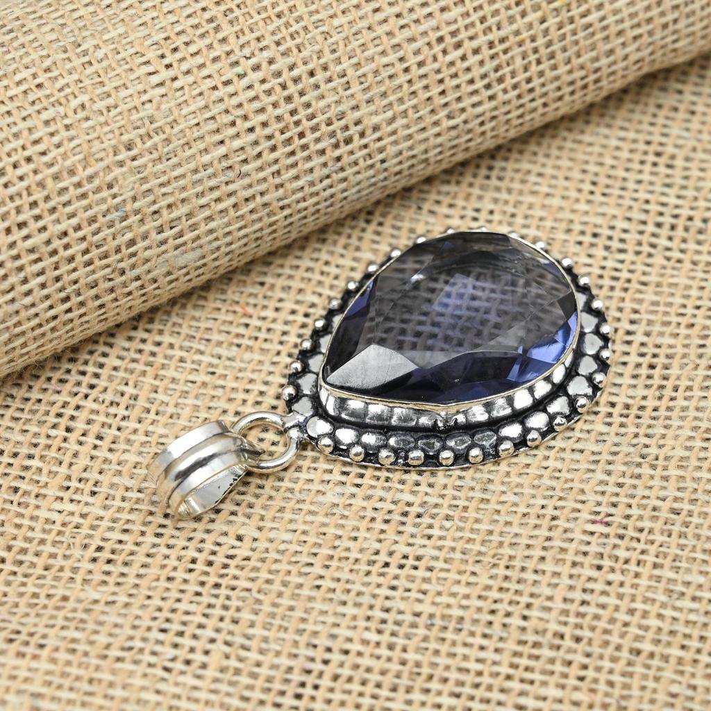 Amethyst Gemstone Pendant 925 Sterling Silver Handmade Purple Stone Jewelry For Gifts