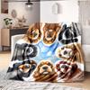 1PC Dog cute printed blanket, all season lightweight home office outdoor nap multifunctional blanket A5