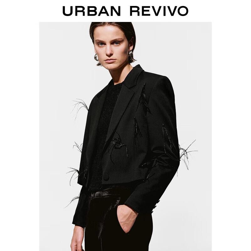 UR Women s Faux Fur Trim Blazer Jacket M