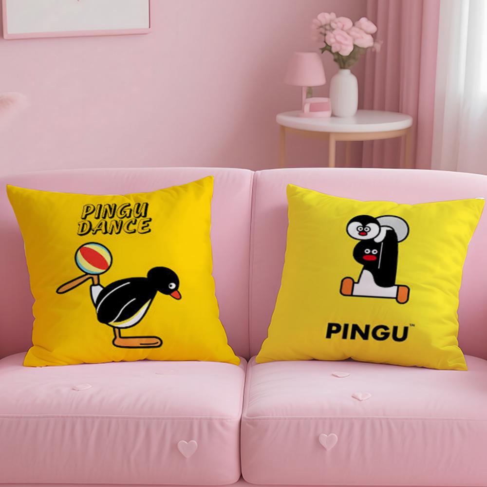 classic cartoon Pingu Cushion Cover Soft & Easy-Wash Pillow Case – Versatile for Couch, Bed, Travel and Office