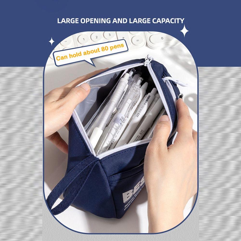2 Layers Pen Bag Portable Pencil Pouch Fashion Pencil Case Student