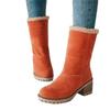 Winter Large Size Medium Boots Children Thick Heel Lamb Wool Large Cotton Snow Boots Two Wear Warm Versatile Women's Shoes