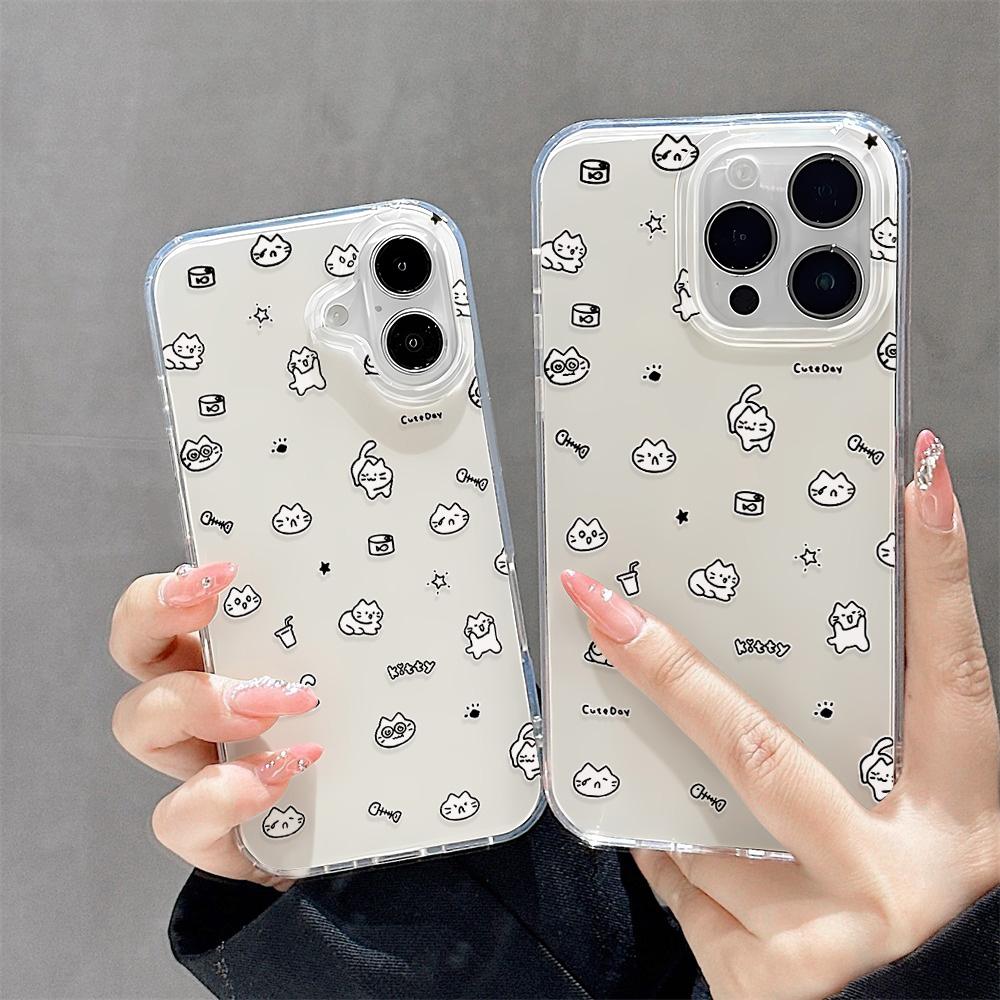 Painted Phone Case for iPhone 12 13 15 16 iPhone 16 12 13 14 15 Pro  14 15 16 Pro Max Coverage Shockproof Anti-Fingerprint Fresh Style Protective Case