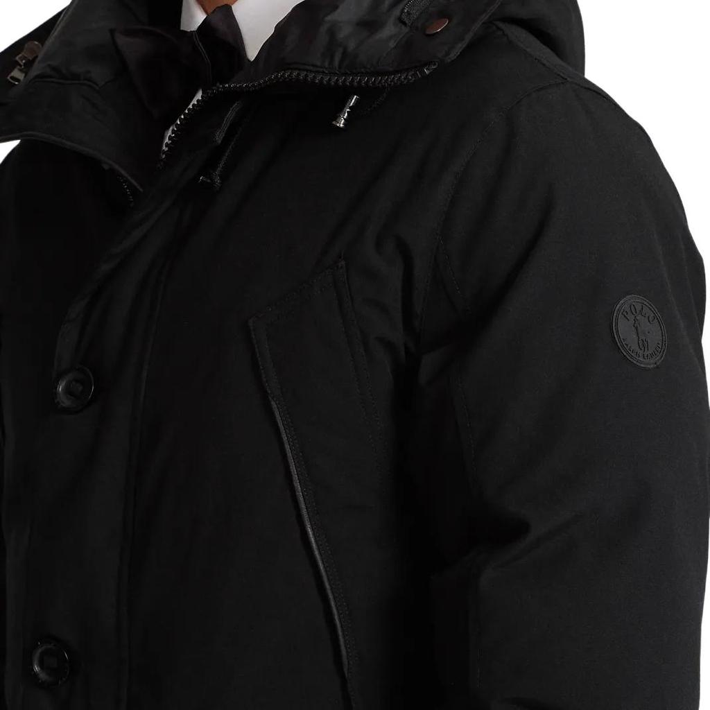 Polo Ralph Lauren Solid Logo Zip-Up Hooded Long Sleeve Down Jacket Men outerwear Black MNPOOTW16020340-001