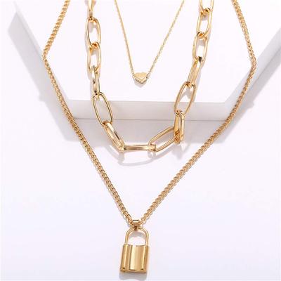 Latest Stylish Multilayer Metal Chain Pendant Necklace for Women