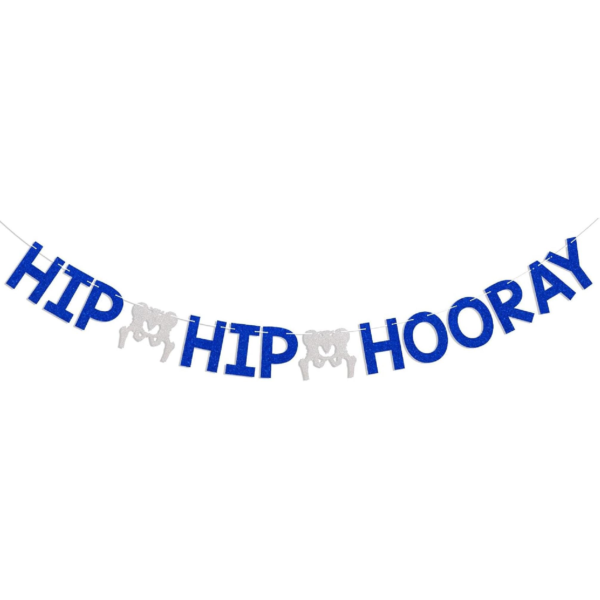Hip Hip Hooray Banner - Hip Replacement Surgery Recovery Decor, Encouraging Hospital Room Banner, Hooray Party Decorations