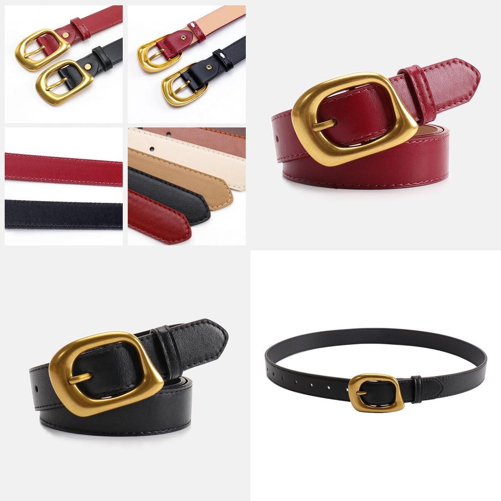 Simple Color Solid Belt With Irregular Square Needle Buckle Design For Use Daily