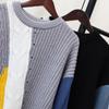 Women Sweaters  Autumn and Winter O-Neck Patchwork Pullover T-Shirt Oversize  Denim Knitting Basic Blue Fashion Loose Sweater