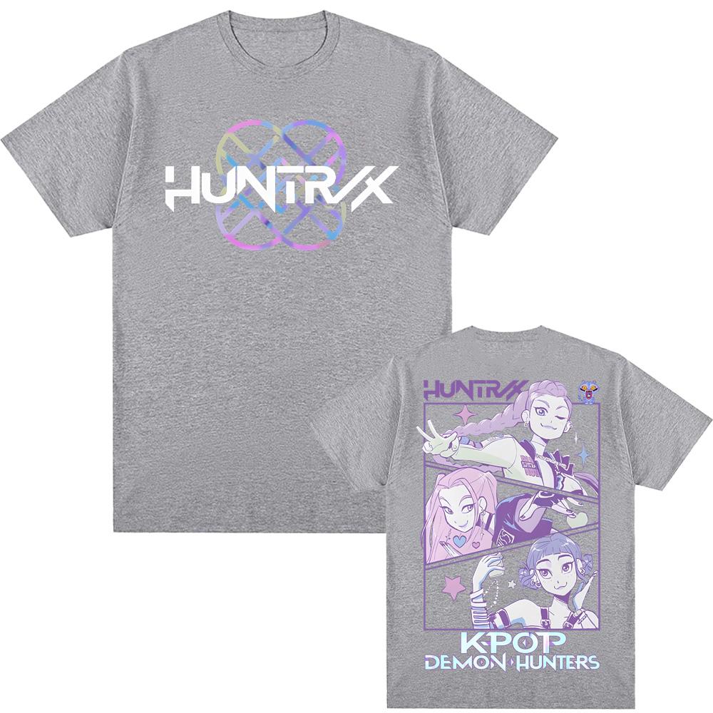 KPop Demon Hunters Grafisk T-skjorte Kort Erme 100% Bomull T-skjorte Vintage T-skjorte Hip Hop Punk Klær Topper