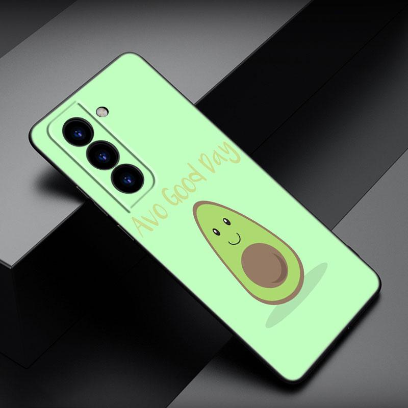 Husă de telefon drăguță din desene animate estetică avocado pentru Samsung Galaxy S22 Pro S21 S20 FE Ultra S10 Lite S10 S10E S9 S8 Plus husă neagră