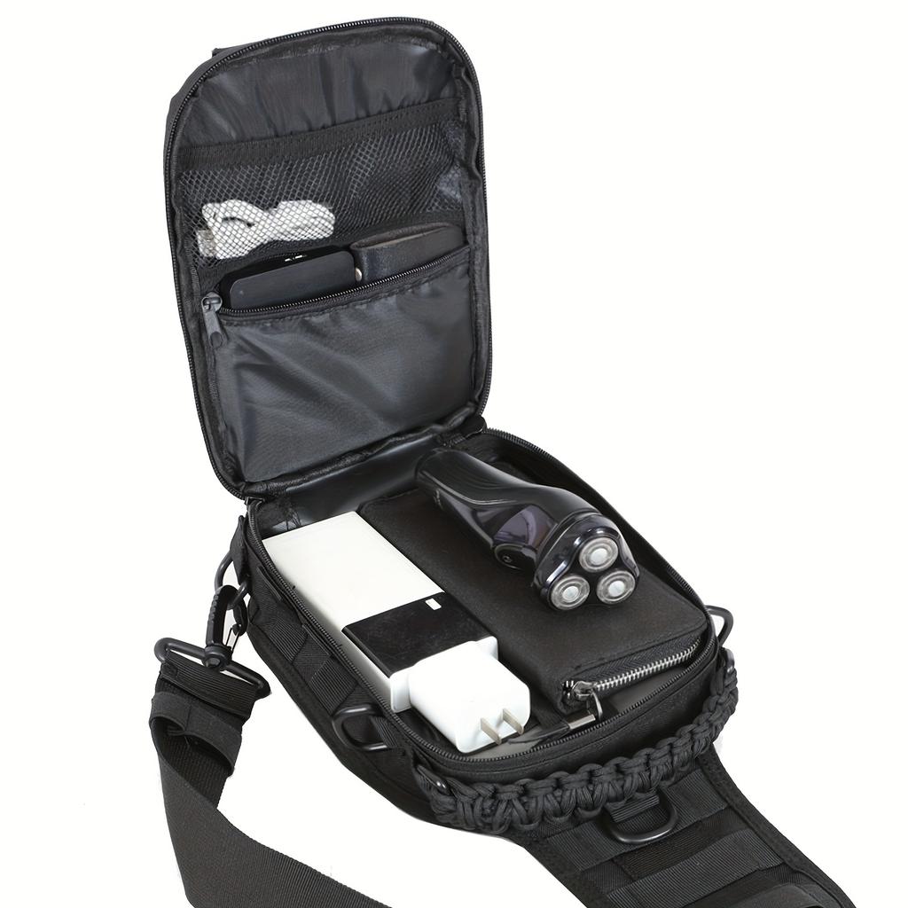 1-teilige Herren-Umhängetasche, verstellbare taktische Brusttasche, wasserdichte tragbare Brusttasche, perfekt für Reisen, Camping, Outdoor-Sport