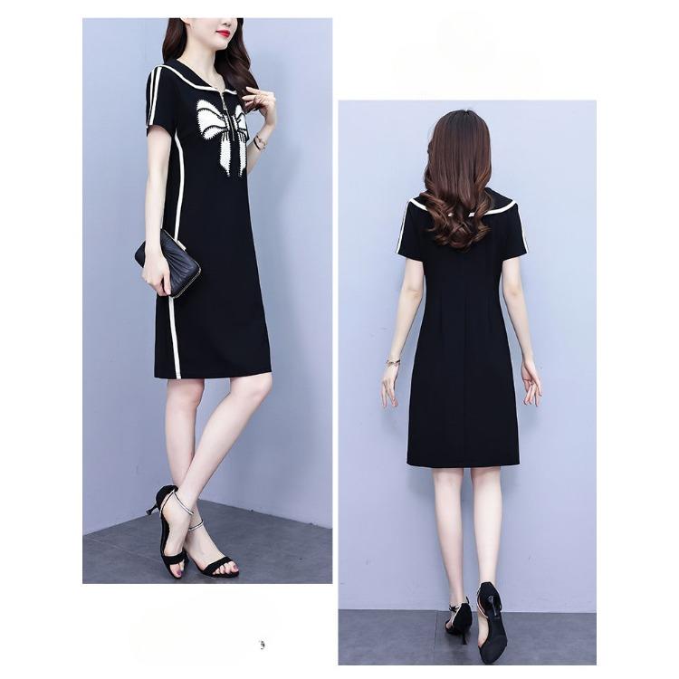 Youthful Peter Pan Collar Bodycon Dress Slim Fit Summer Dress Hide Belly for Women
