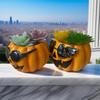 Halloween Pumpkin Flower Planter Pot Planting Container Resin Flowerpot Plant Growing Bowls Nursery Supplies Garden Decoration