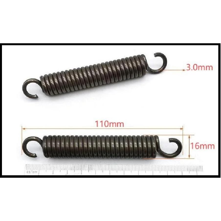 Spring Steel Single Hook Spring Tension Spring Wire Dia 3.0mm Outer Dia 16/20/25mm Length 50/100/110/120/130/150/160/180/200/280