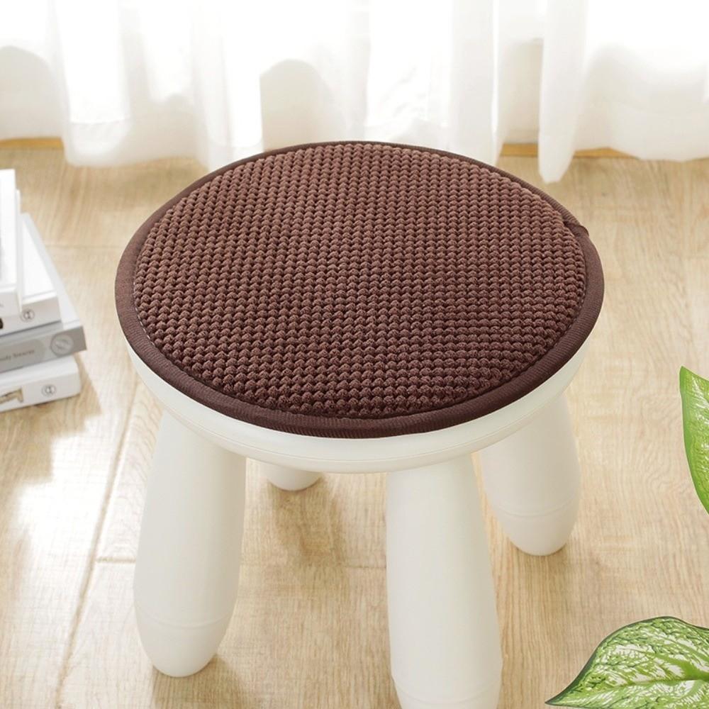 Cozy 25/35cm Seat Pad Non-slip Solid Color Chair Cushion Warm Thick Round Cushion Winter Season