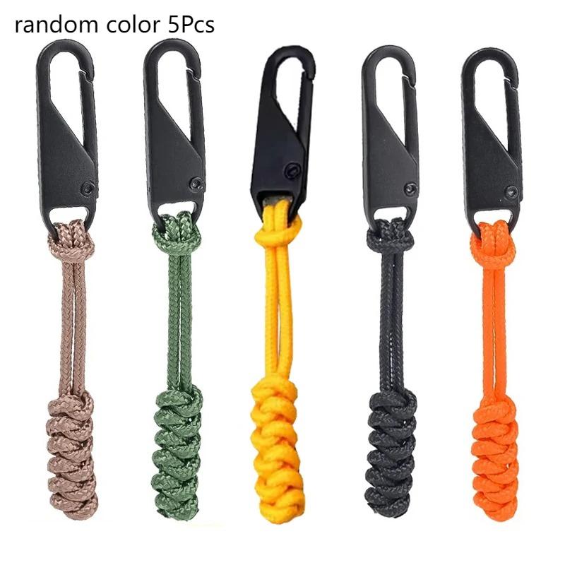 1/3/5Pcs Portable outdoor bag zipper handle woven outdoor bag zipper buckle pendant backpack clothes zipper rope