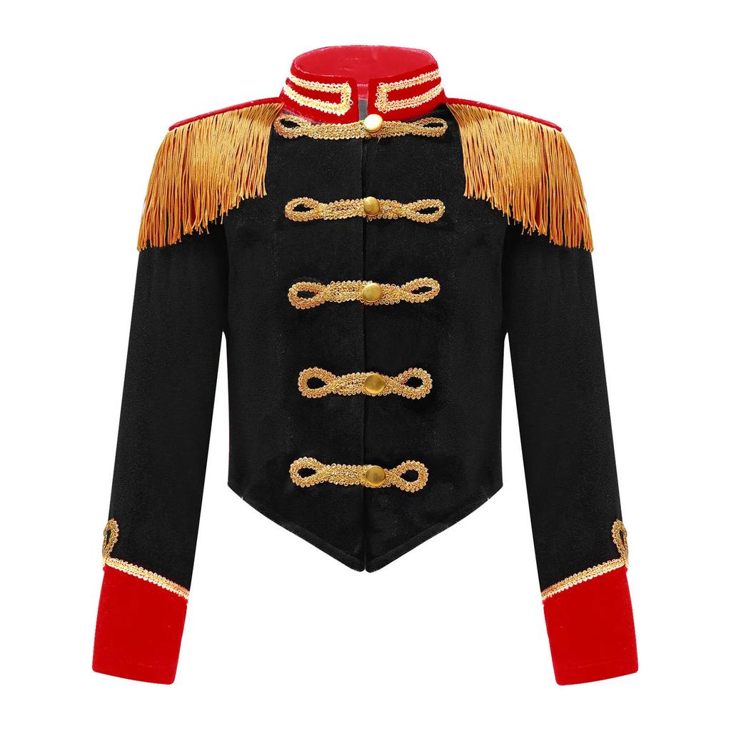 Mädchen Dompteur Jacke Kostüm Langarm Fransen Quaste Schulter Jacke Mantel Zirkus Frack Halloween Cosplay Verkleidung