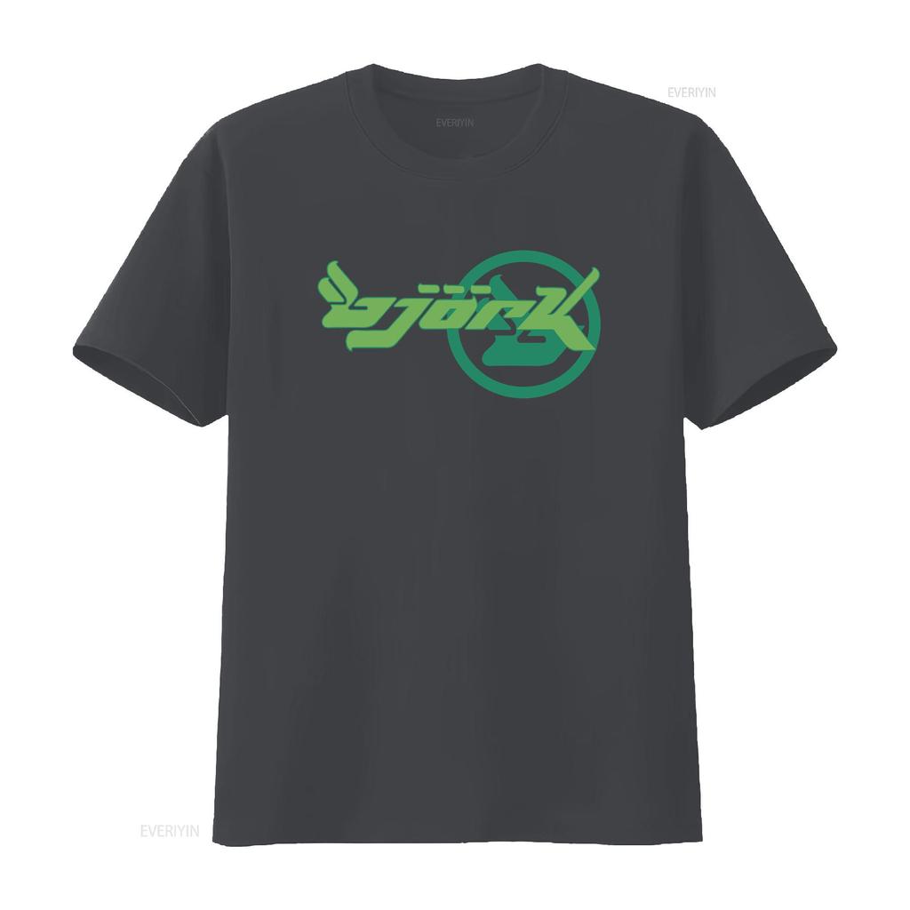 Bjork Homogenic Green Circle Logo T shirt vintage Washed Breathable Stretched Stylish Unisex streetwear fashion Versatile