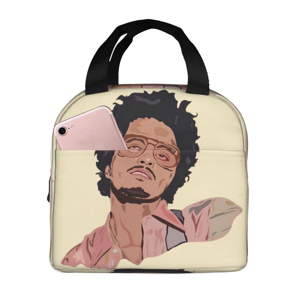 Custom Bruno Mars Pop Music Resuable Lunch Box for Women Multifunction Artist Thermal Cooler Food Insulated Lunch School Student