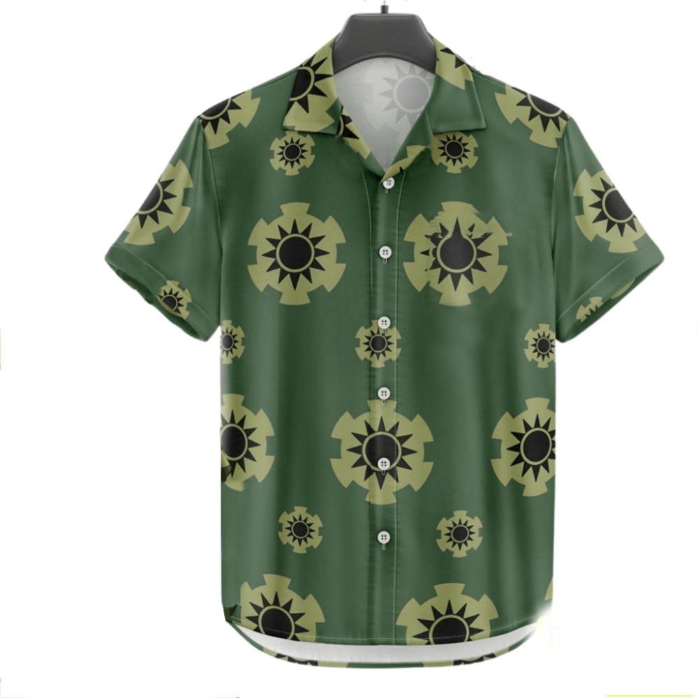 New Men's Shirt 3d Small Pattern Full Print Short Sleeve Shirt Beach Casual Hawaiian Shirts For Men Loose Oversized Men Clothing