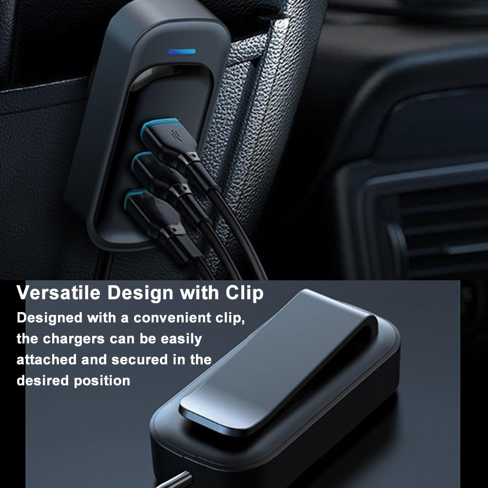 Car USB Chargers Multifunctional Phone Charge Device 66W+15W Quick Charge with 6 Charge Ports for 12 24V Car Truck Van