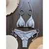 2025 New Sexy Triangle Bathing Suit for Women Brazilian Bikinis Halter Swimwear Push Up Swimsuit Metal Chain Beach Bikini Set