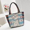 Embroidered canvas handbag women's handbag casual handbag lunch box bag small cloth bag