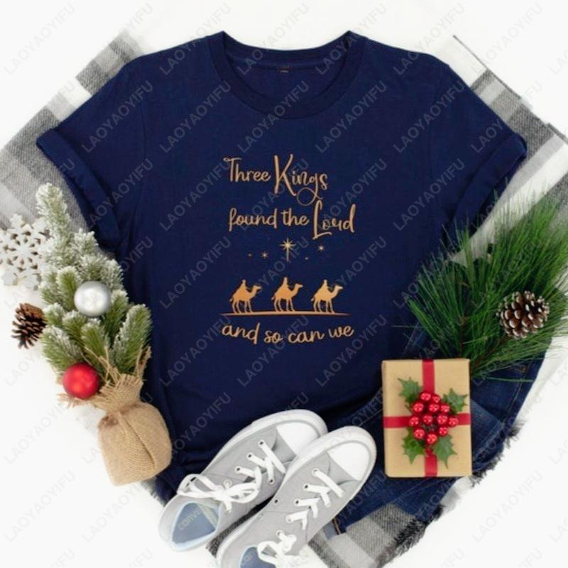 Three Kings Found The Lord Shirt Christian Christmas Tops Nativity Scene Tee Christmas Jesus Nativity Tshirt Christian Christmas S