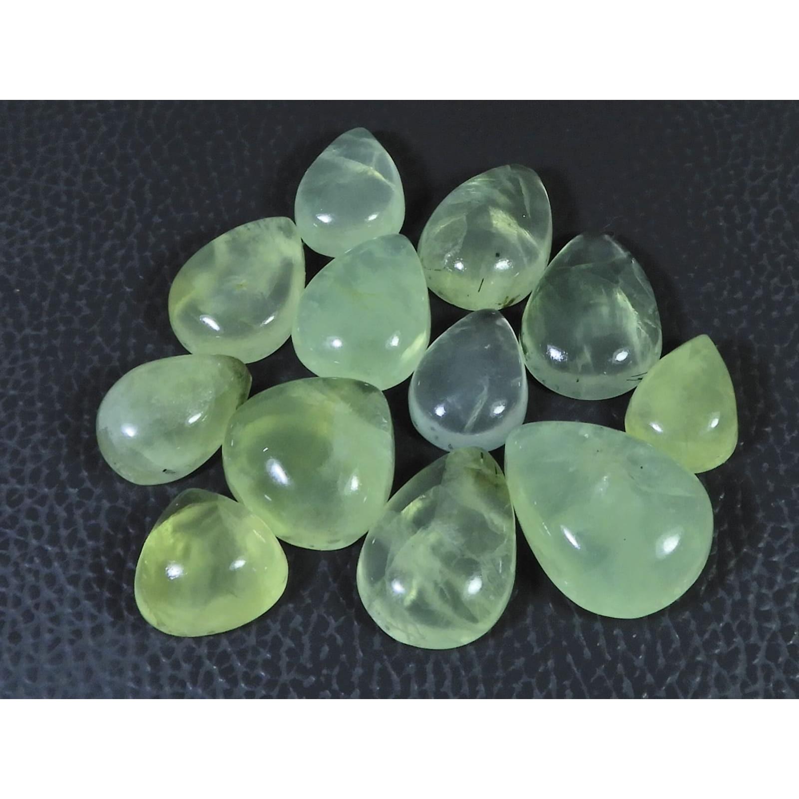 

15-24 ММ Натуральное Кольцо с Пренитом Размер Грушевидный Кабошон Россыпью Драгоценный Камень 12 шт. Партия C-1735