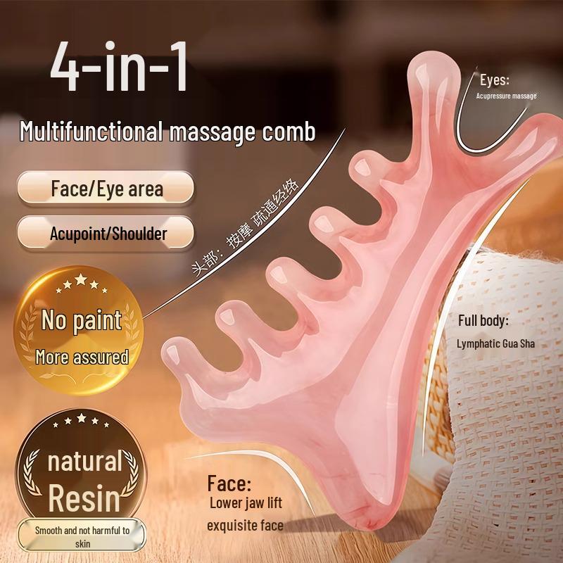 Delfin Harz Meridiankamm & Gesichtsmassagegerät