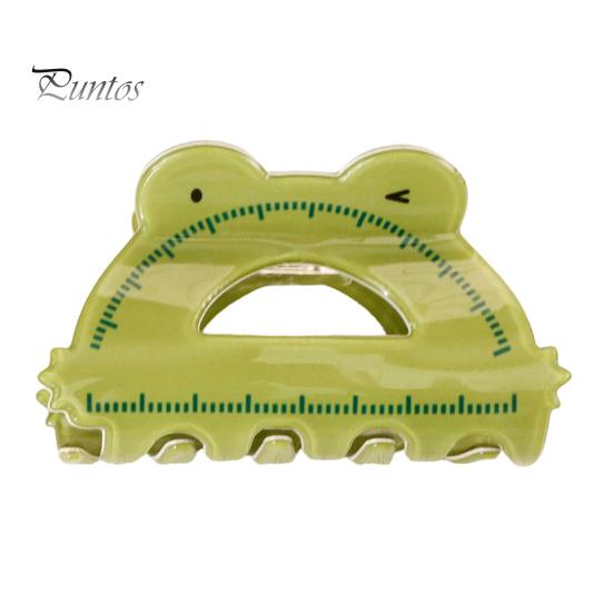 Scissors Rulers Design Hair Claw Thick Built-in Spring Claw, Transparent Soft Acrylic Shower with Office Accessories Curved Anti-Slip Teeth,