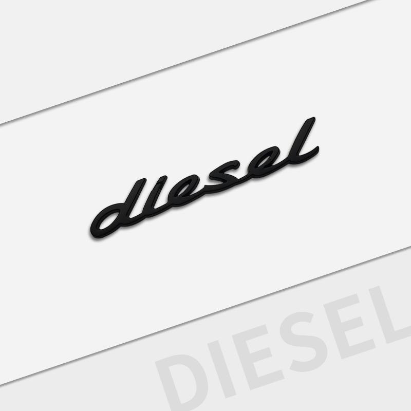 For Mercedes Diesel Letter Emblem Logo Land Rover Toyota Nissan Auto Metal Car Styling 3D Badge Decals Trunk Sticker Accessories
