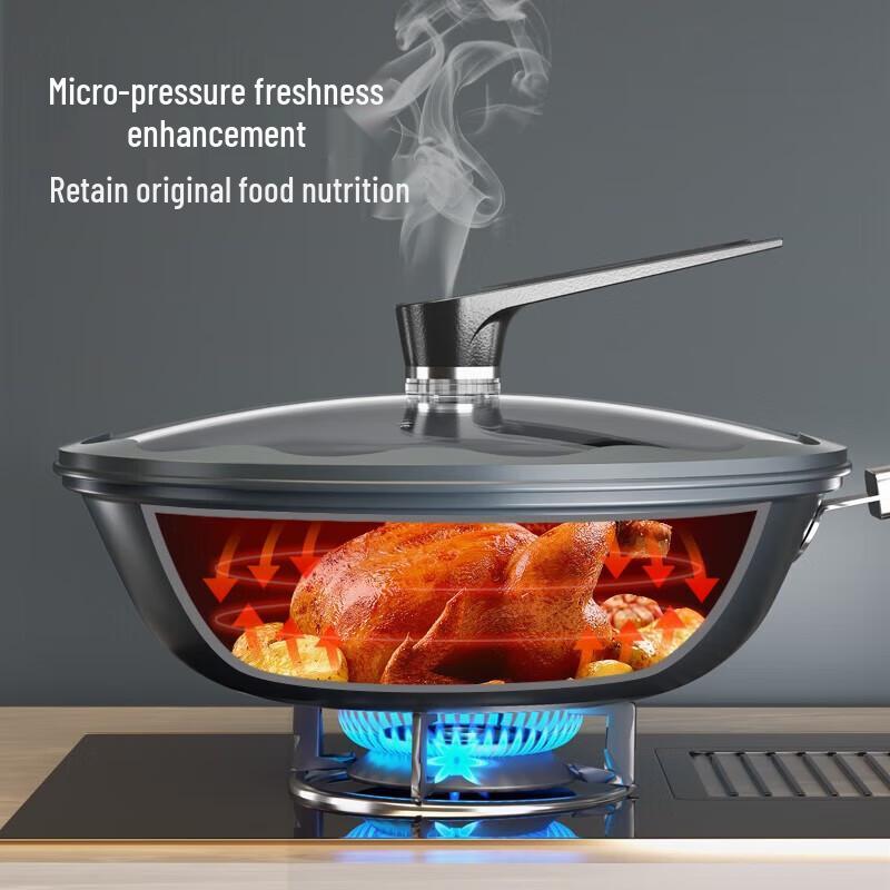 BSK Iris Ice Crack 304 Stainless Steel Micro Pressure Wok