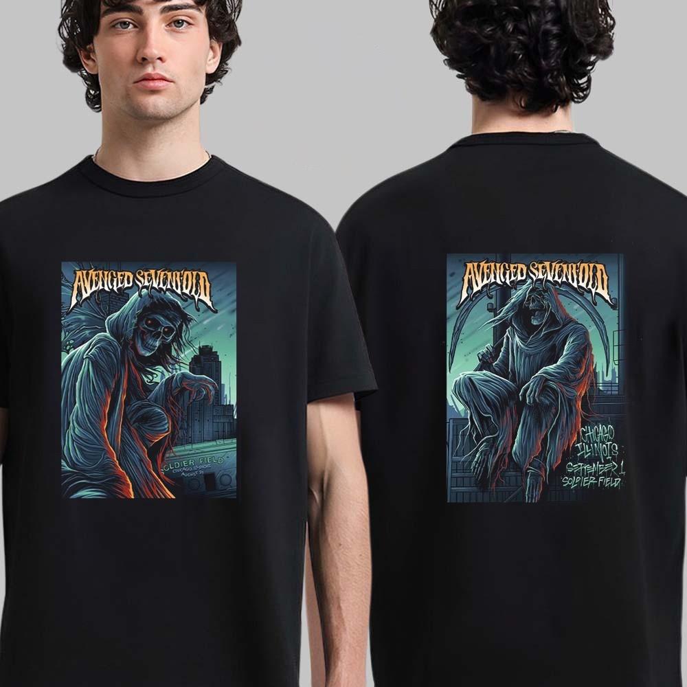 

Avenged Sevenfold Chicago Illinois 2025 Night 1 And 2 Poster At Soldier Field 3XL