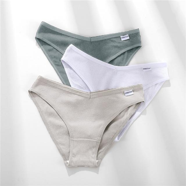 FINETOO Trendy V Waist Panties Women Cotton Briefs M-4XL Plus Size Underwear Female Comfortable Underpants Ladies Panty Lingerie