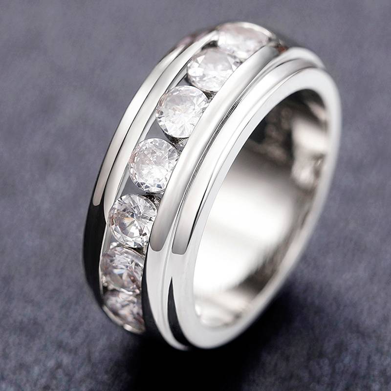 

Huitan Copper Color Women Ring Simple Style Versatile Daily Party Inlaid Brilliant CZ Accessories for Lady Stylish Chic Zircon 6