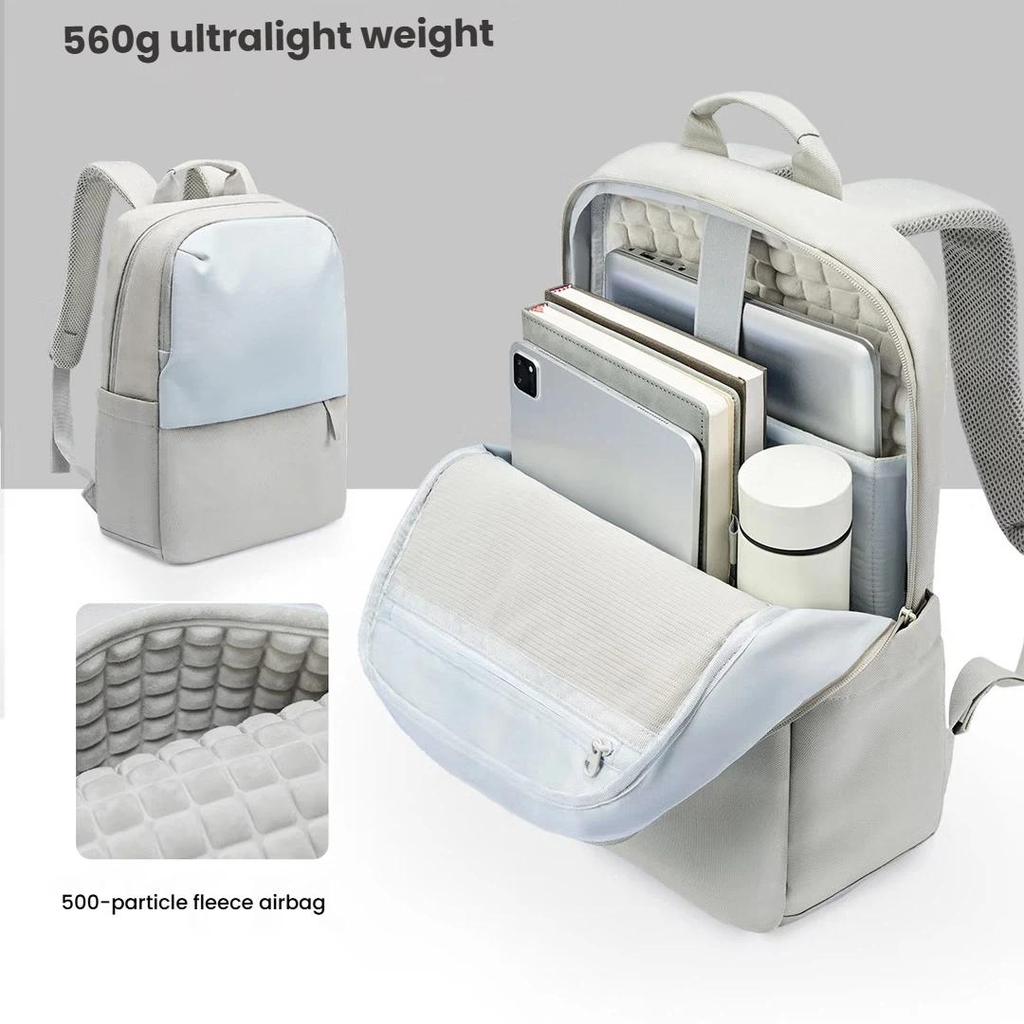 Laptop Backpack Men Business Commuter Lightweight 15/16 Inch Notebook Travel Bag Women Cloud Gray