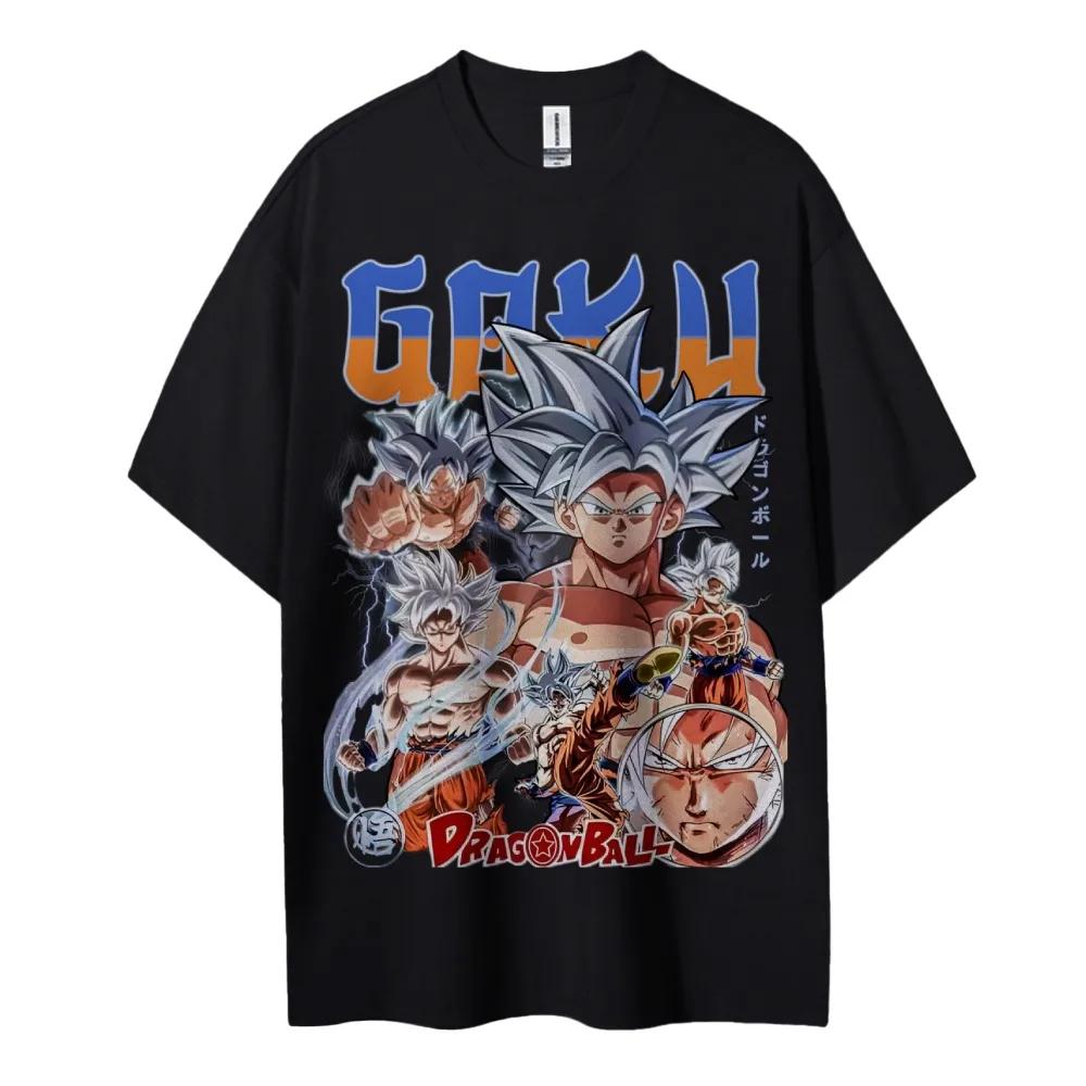 Dragon Ball 2026 Summer 100 Cotton Son Goku Printed Casual Sports Fitness Tshirt Vintage Harajuku Neutral Kids Tshirt Top Y2k