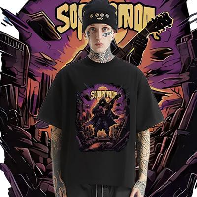 T-shirt Szkielet Wędrowiec Luźne Top z Okrągłym Dekoltem Hip Hop Męskie Letnie Koszulki Wysokiej Jakości Codzienne Oversize Ubrania