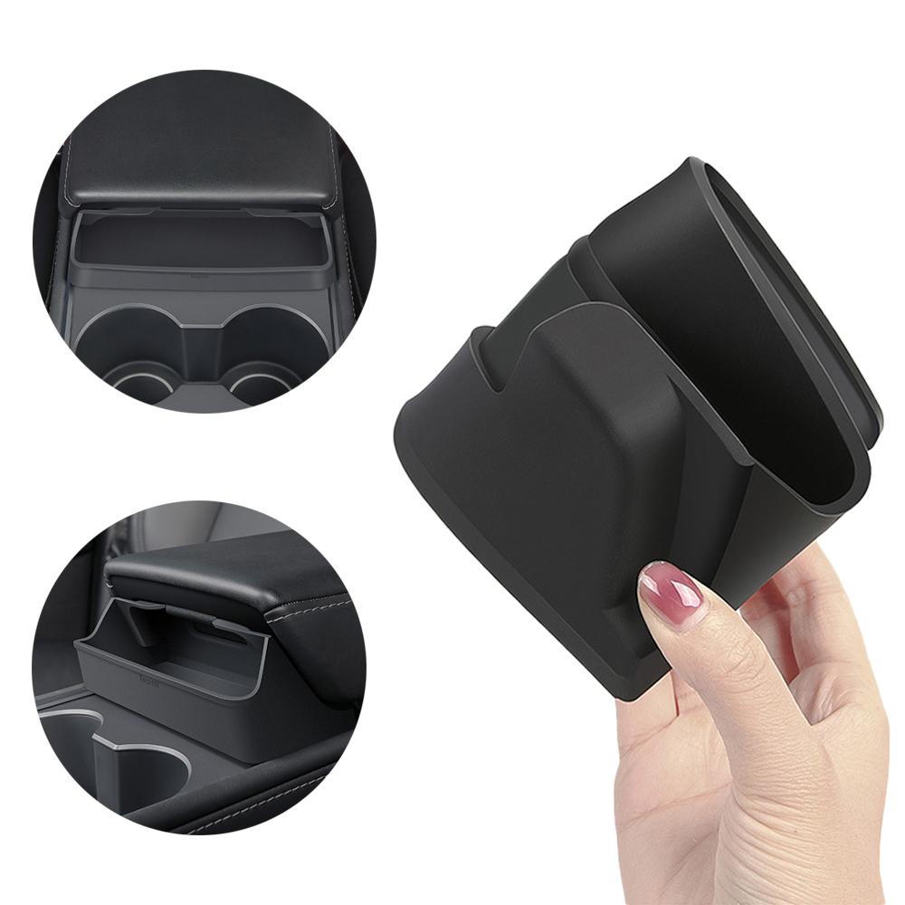 Auto-Brillenbox für Tesla Model 3 Y Mittelarmlehne Versteckte Aufbewahrungsbox Organizer Innenzubehör Grau Autozubehör