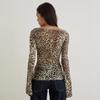 Off-Shoulder Floral Animal Print Slimming T-Shirt for Summer and Autumn